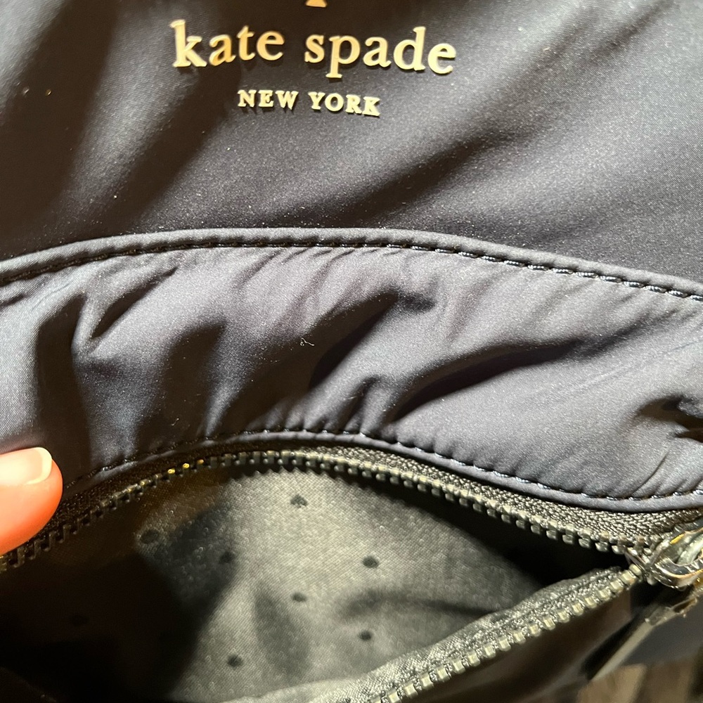Kate Spade New York "That's The Spirit" convertible backpack in navy blue nylon - Picture 7 of 14